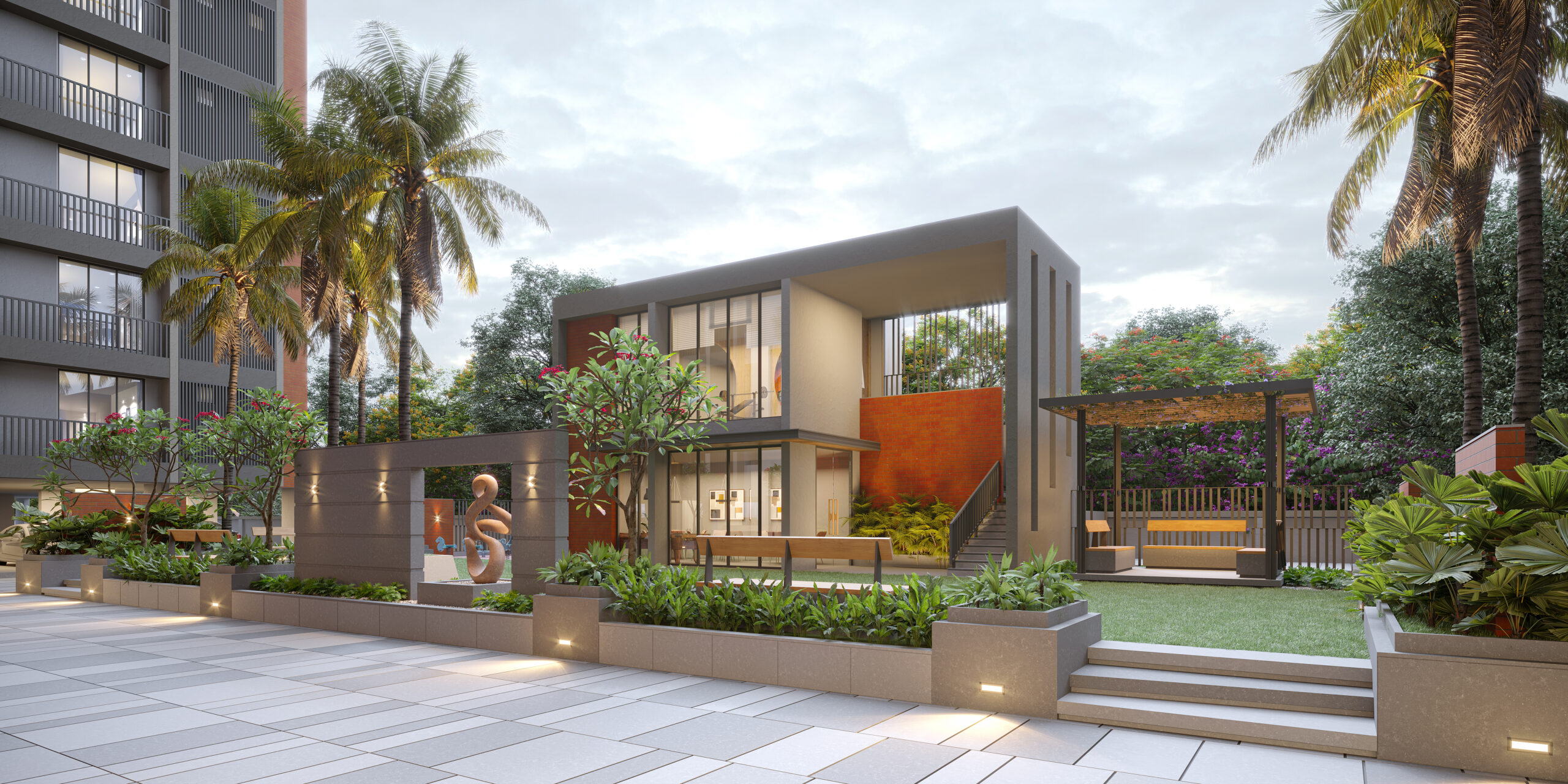 3 BHK residential project amenites in Gandhinagar